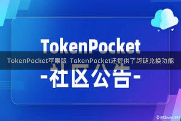 TokenPocket苹果版  TokenPocket还提供了跨链兑换功能